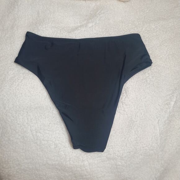 Aerie XS Cheeky Bikini Bottom Black NWT Swimwear Swim Neutral Color Solid Swim - Picture 5 of 9